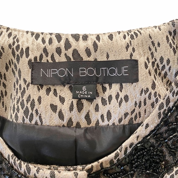 Albert Nipon Metallic Snake Print Blazer SZ 6 - Picture 5 of 9